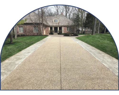 Sealed exposed aggregate driveway in Franklin TN